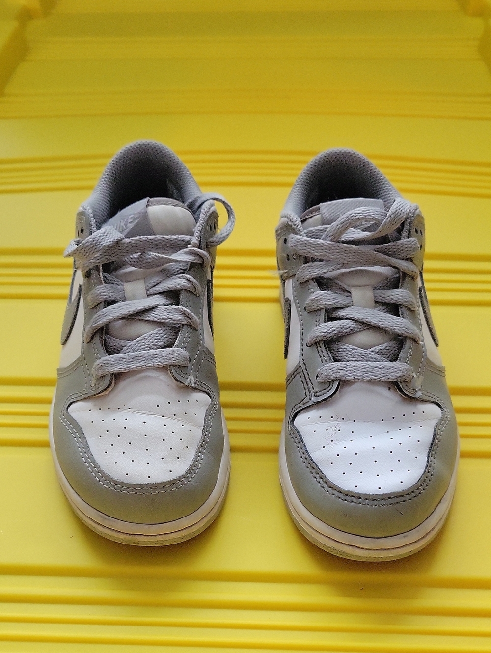 Nike Kids Dunk Low White and Gray - Picture 3 of 7